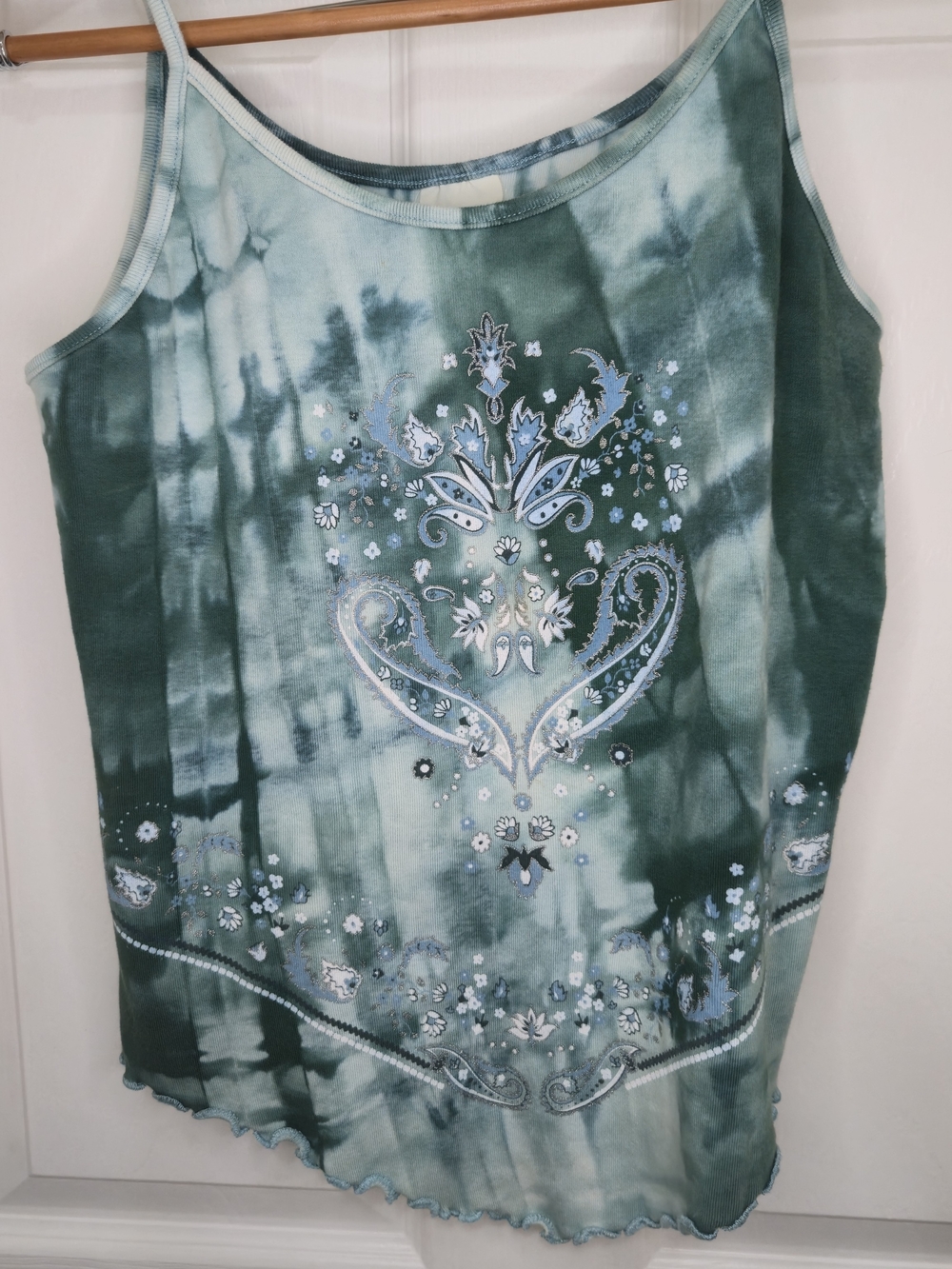 Tie-Dye Paisley Scoop Neck Tank Top Bandana Style Top